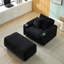 Stylish Style Corduroy single sofa with one pillow, two throw pillows, a footstool and two storage Spaces-1310933208