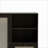 Black Rattan Buffet Cabinet, Scandinavian Buffet Cabinet with Drawers & Open Shelves