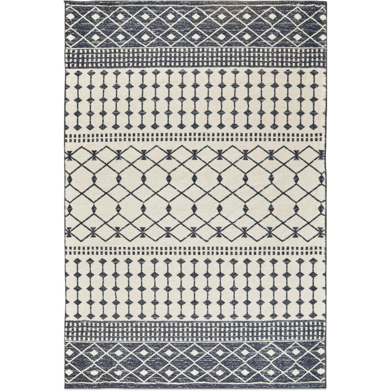 Imitation Cashmere Geometric Striped Carpet, Rectangle 4' x 6'