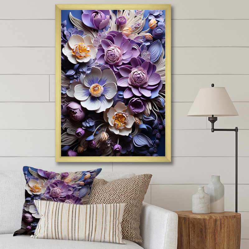 Enchanted Visions - Orchids, impression d'art mural, Cadre doré simple, H 32 po x l 16 po x P 1 po