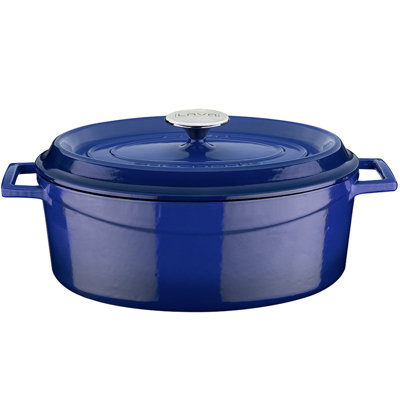 LAVA CAST IRON 6.75 Quarts Non-Stick Enameled Cast Iron Oval Dutch Oven