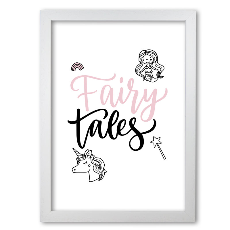 Fairy Tales - Painting, 30 cm H x 21 cm W x 5 cm D, White Grain Frame