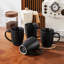 Ensemble de tasses 4 pièces noir mat moderne, 4 tasses à café en grès épuré 14 oz, va au lave-vaisselle-124946162-124946161