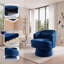 Fauteuil d'appoint pivotant en tonneau avec rembourrage moelleux et coussin lombaire à 360 °-365847355