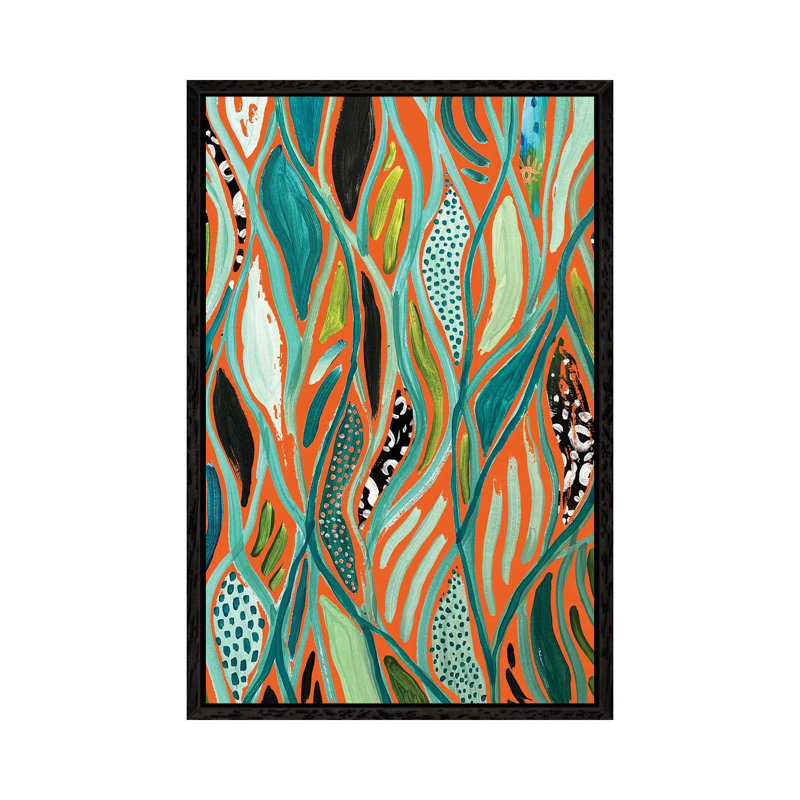 Abstract III 1 Piece Painting on Canvas, 66.04 cm H x 45.72 cm W, Black Framed
