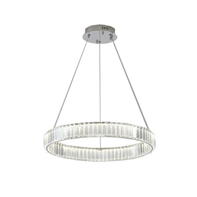 Lustre halo en chrome Sabbir avec détails en cristal transparent