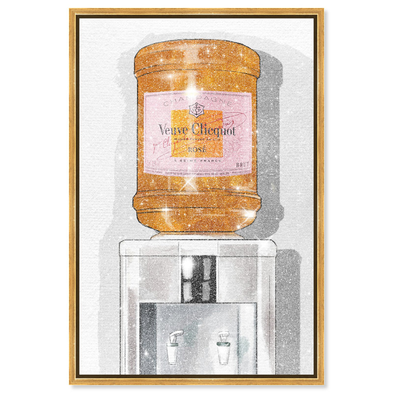 Parisian Orange Champagne Diamond Dust Shimmer Fashion and Glam Framed Canvas by Oliver Gal, 25" H x 17" W