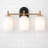 Meadows 3 Lights Armed Sconce White Frosted Glass Satin Brass Finish