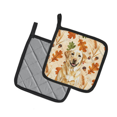 Paire de supports à casserole jaune Labrador Retriever Heirloom