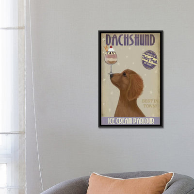 Impression sur toile tendue Fab Funky «Dachshund Ice Cream»