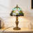 14.7"H Tiffany Tulip Stained Glass Table Lamp With Bulb