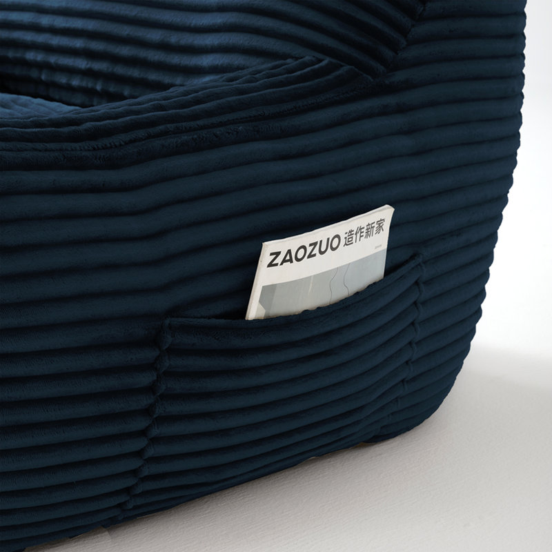 Fauteuil à billes pour adultes, canapé paresseux surdimensionné pour salon et chambre à coucher, Blue Fabric, Blue