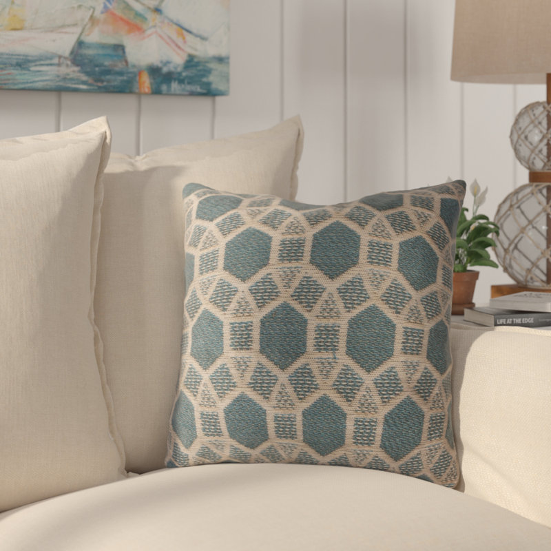 Pineapple Slice Geometric Linen Reversible Throw Pillow, 20" x 20"