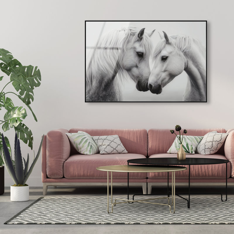 Twin Souls I Print by Oliver Gal, 17"H x 25"W, Black Floater Frame