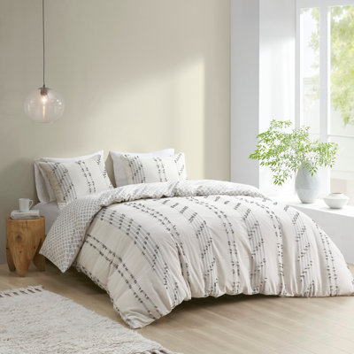 Ensemble de housse de couette en jacquard de coton double / grand 3 pièces