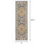 Tapis oriental bleu en polypropylène tissé à la main Abdulaleem-570186015