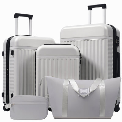 Luggage Set 5 Piece, Hardside Carry On Suitcase , Expandable Luggage With Travel Bags Spinner Wheels TSA Lock