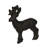 Rustic brown cast iron deer cabinet knobs and drawer pulls, set of 6 — 2" L x 2.5" H, 1" projection