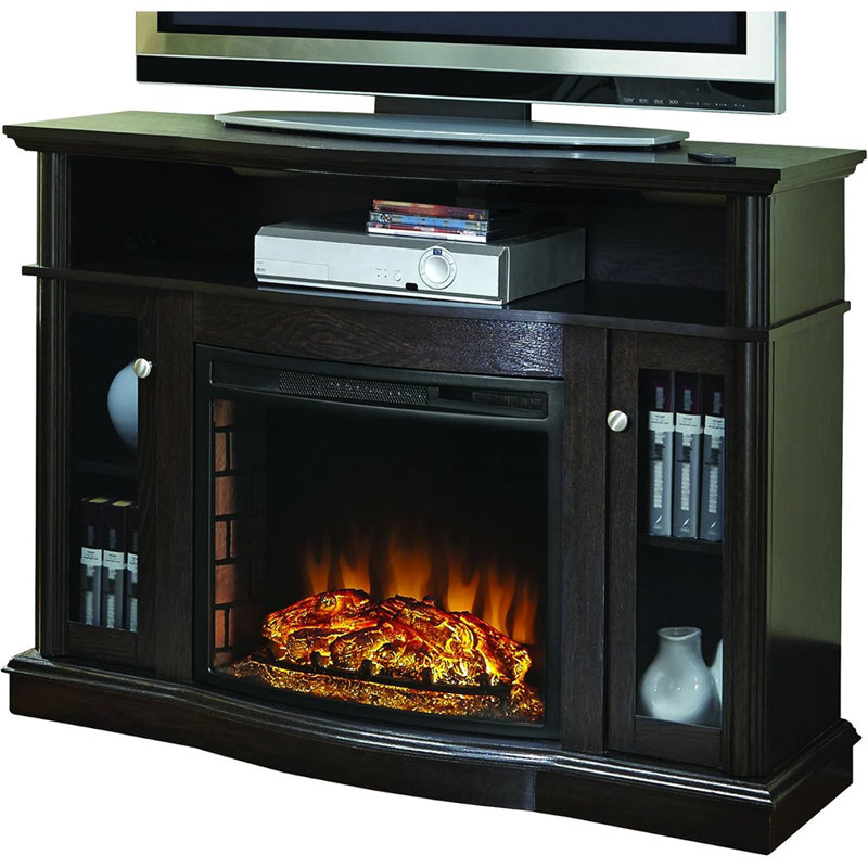 Meuble télé avec tablettes réglables Modern Espresso