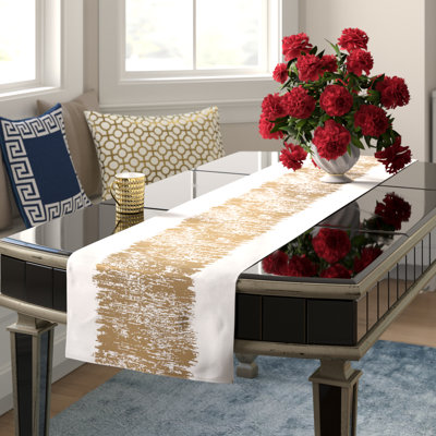 Agatha Metallic Banded Design Table Runner