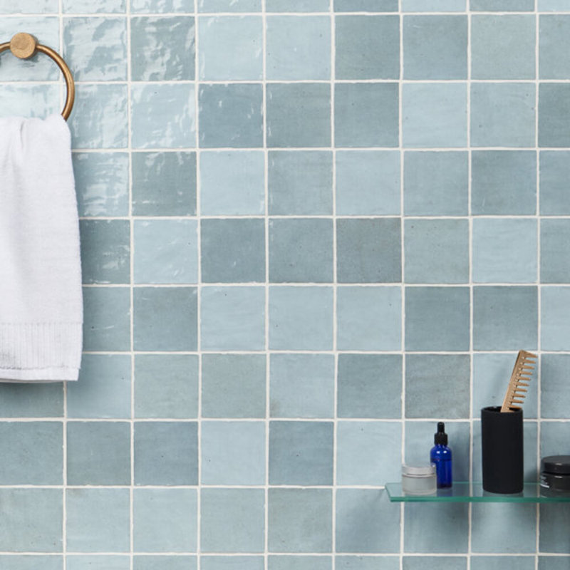 Portmore 4x4 Glazed Ceramic Tile, Blue