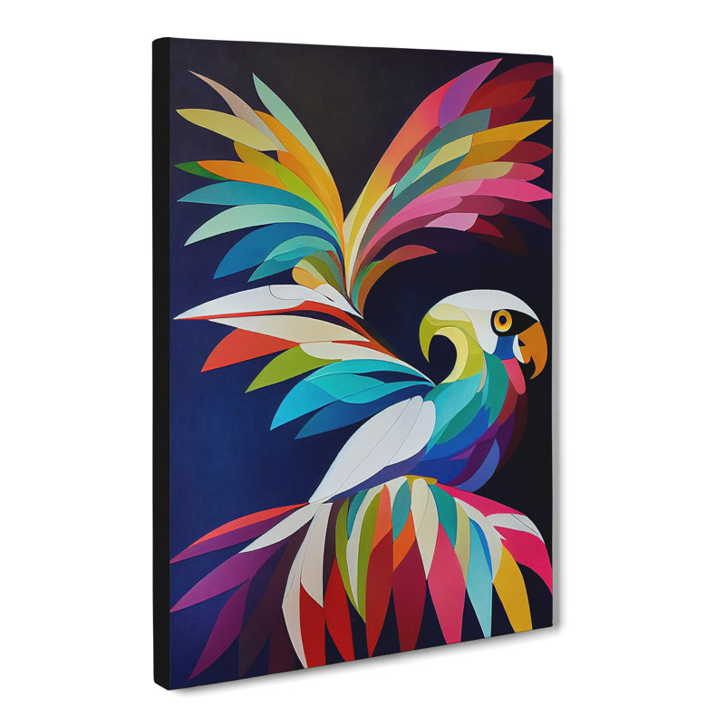 Cockatoo Geometric - Wrapped Canvas, 76cm H x 50cm W x 3cm D