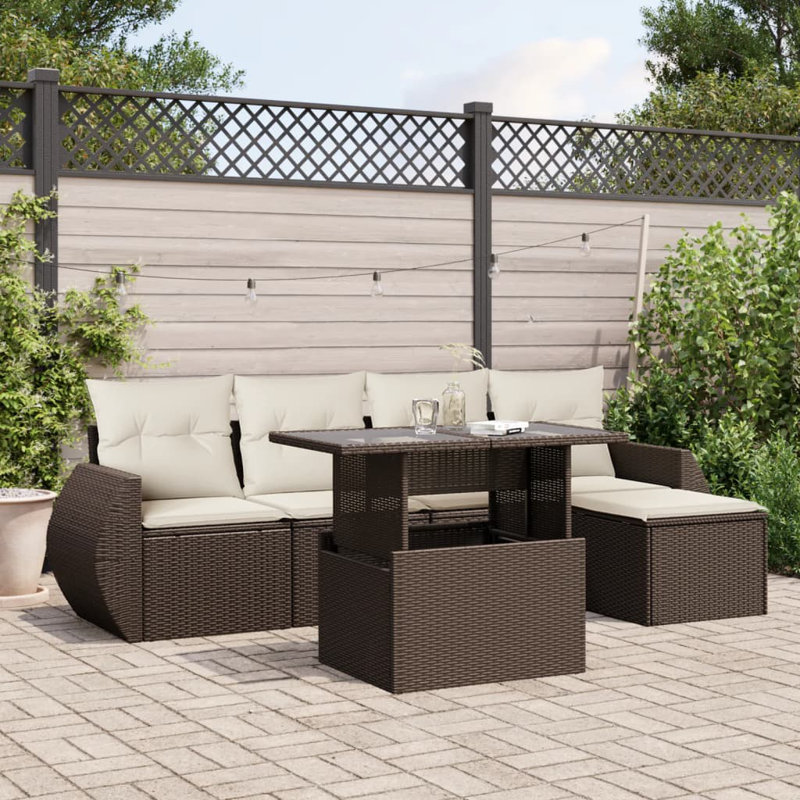 Ensemble de canapé de jardin Vidaxl brun, blanc crème
