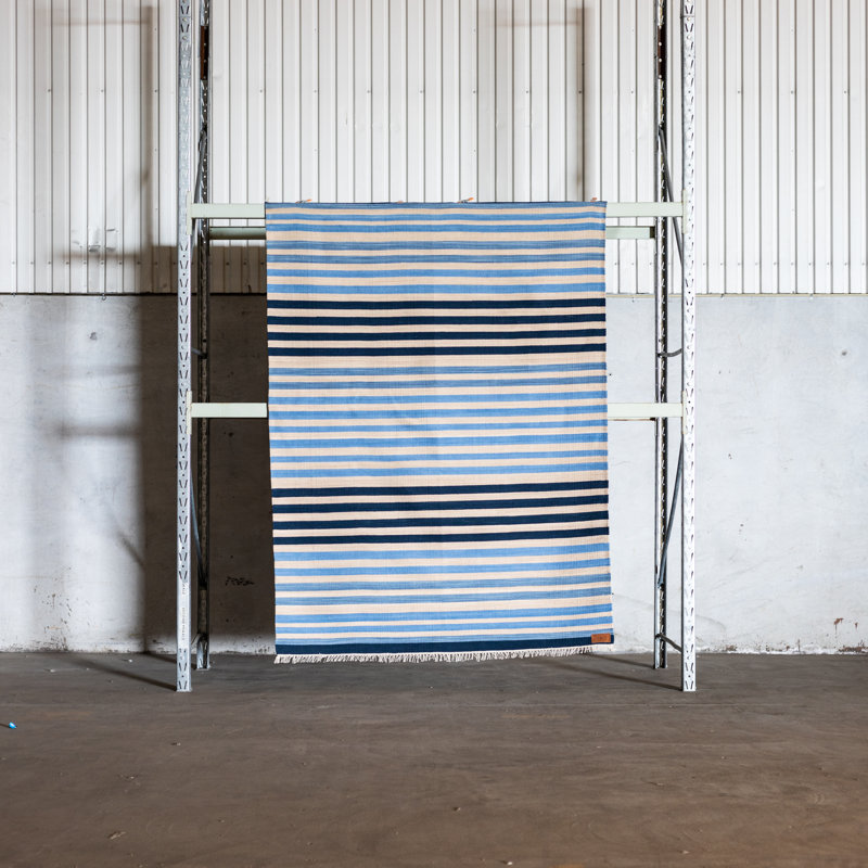 Striped Cotton Hand Woven Area Rug, Rectangle 180 x 250cm
