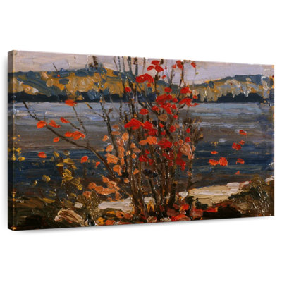 Lac Harnek et arbre rouge