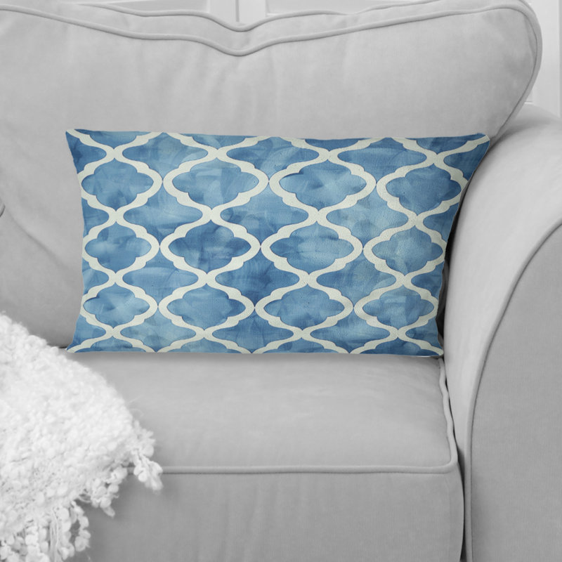 Coussin lombaire bleu Modern Trellis I