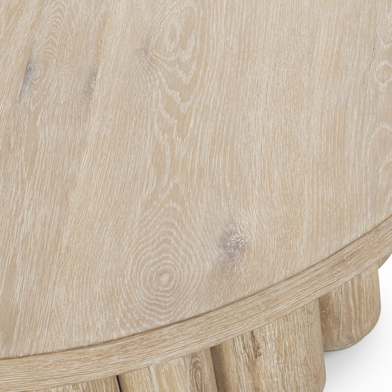 Tiber Round Coffee Table, White Wash