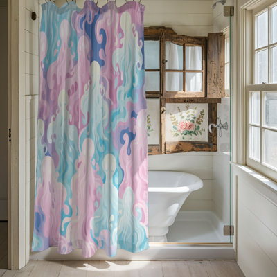 Watercolor Ghost Patterns - 1 Piece Standard Shower Curtain