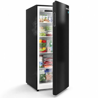 Congélateur vertical 11 pi. Cu. - Congélateur vertical avec tablettes réglables, contrôle de la température sans givre, autoportant pour la maison, la cuisine, le garage - Porte simple - Noir