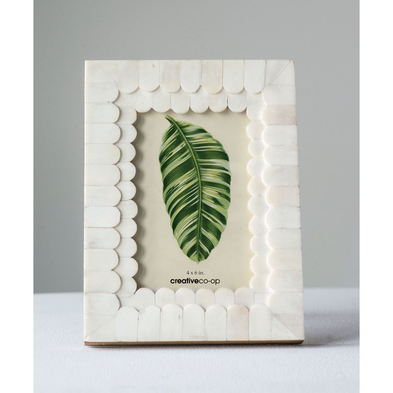 Langham White Bone Embossed Picture Frame