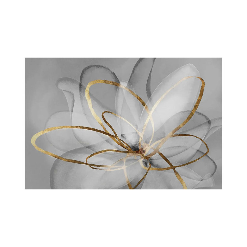 Transparent Transparent III - noir, blanc et or 6 pièces, H 12 po x l 18 po, Toile tendue
