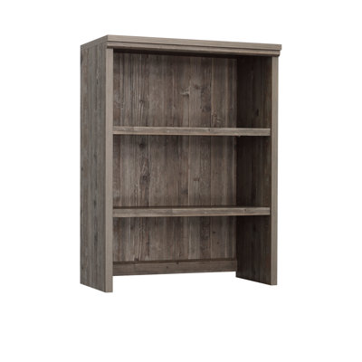 Library Hutch with Adjustable Shelves, Brown finish