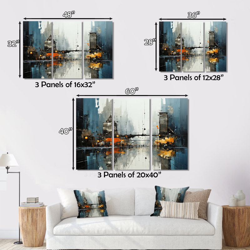 Urban Utopia I - Collages abstraits, art mural, H 28 po x l 36 po x P 1 po
