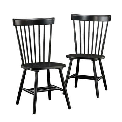Wood Spindle Back Chair Set Of 2, Brown