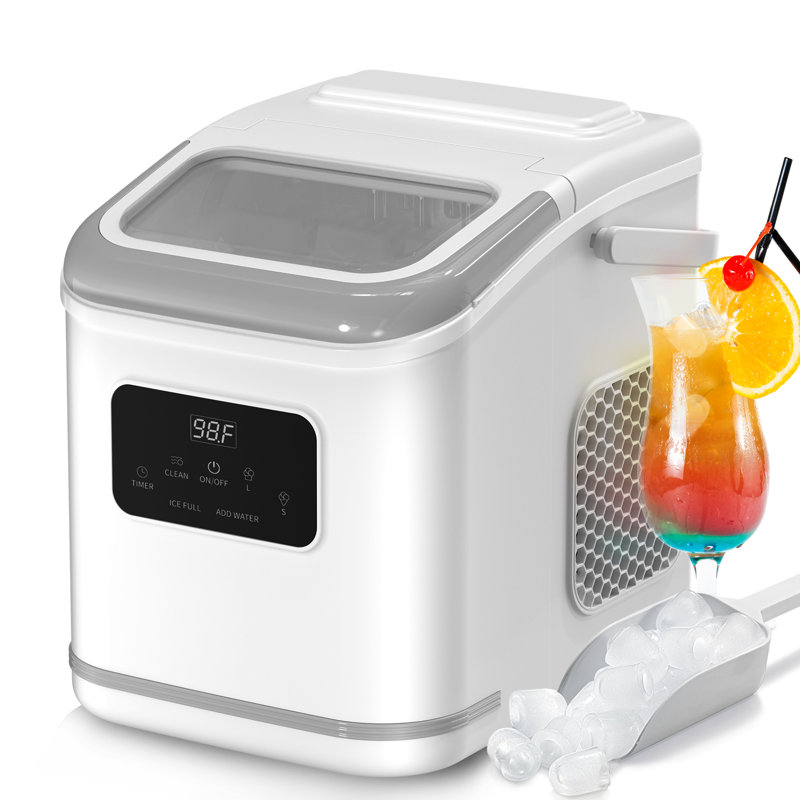 Portable Countertop Ice Maker Machine With Led Screen Control Panel, 28lbs/24hrs Capacity, Self-cleaning Ice Maker With Ice Basket/scoop,countertop Ice Makers For Home & Kitchen