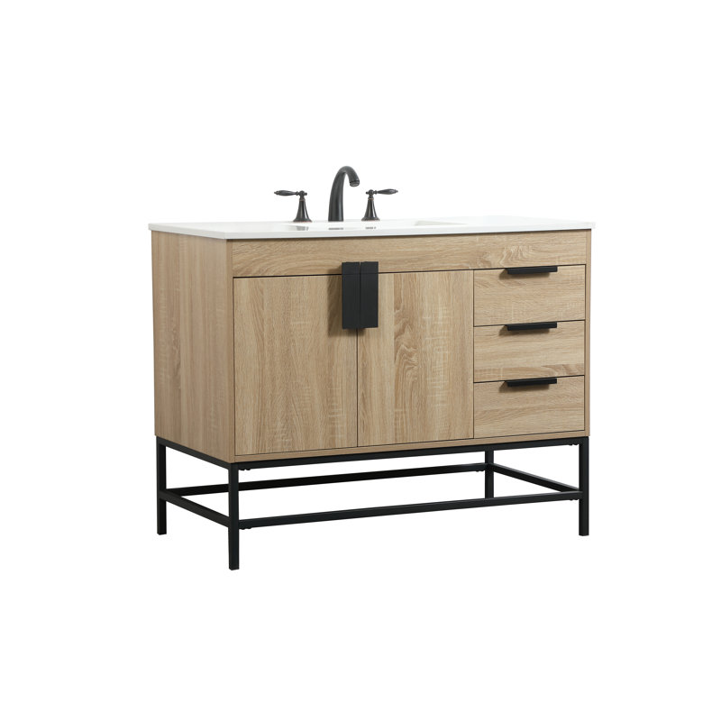 Ensemble de meuble-lavabo simple 42 po Eugene, Bois de manguier