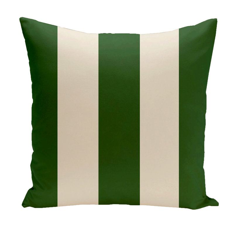 Holiday Brights Striped Reversible Throw Pillow, 16" H x 16" W, Evergreen / Shearling