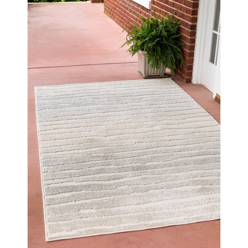 Outdoor Claudia Area Rug Steel Color, Rectangle 5' x 8'