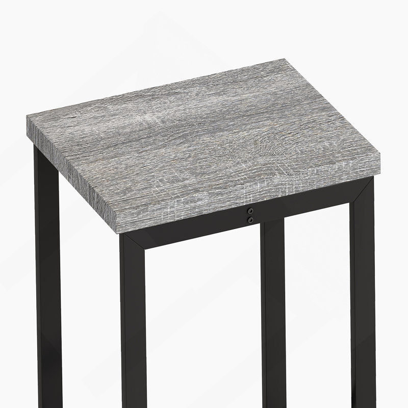 Ensemble de table de salle à manger à hauteur de comptoir avec 3 tabourets, Natural, Gris / Noir