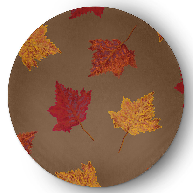 Chenille Floral Indoor Rug, Round 5'