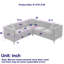 Canapé modulaire en L de 81,5 pouces, 5 coins pour différents endroits. Simplifiez le design moderne avec des formes légèrement incurvées et des pieds métalliques. Structure en bois massif durable. 3 coussins décoratifs. 250 lb par