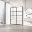 Porte de douche à charnière Meridian l 60 po x H 74 po noir mat et verre transparent