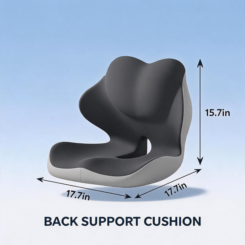 Coussin de chaise profilé haut de gamme en mousse à mémoire de forme conçu pour un confort optimal des hanches et de la colonne vertébrale au bureau, à la maison et en voiture.
