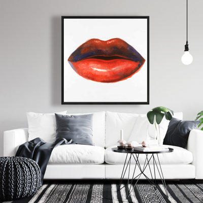 Red Lipstick - Livingroom Beauty Framed Canvas for Home Decor