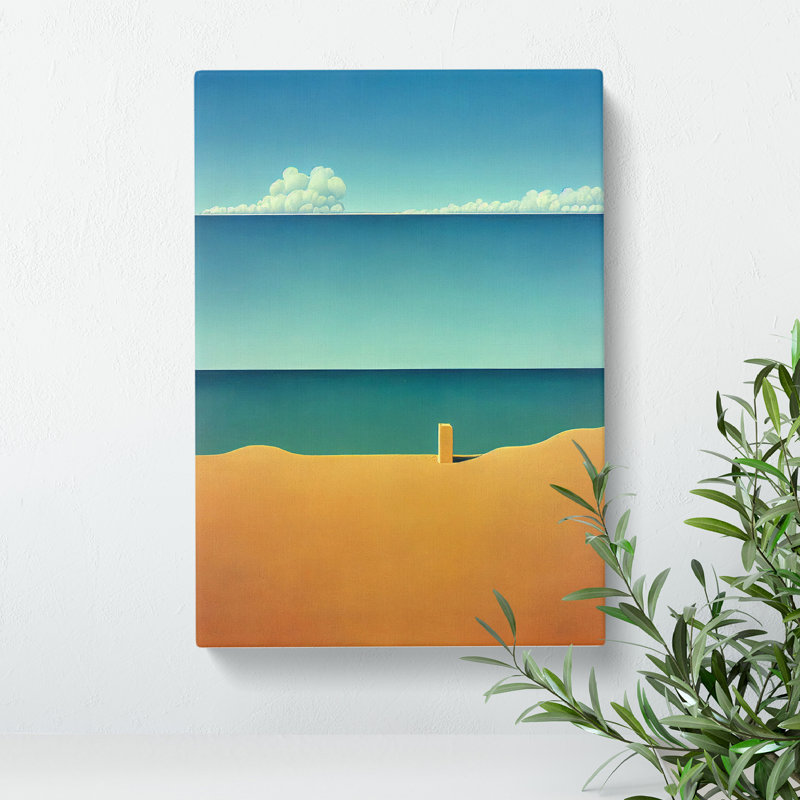 Lonely Beach Abstract - Wrapped Canvas, 50cm H x 35cm W x 3cm D