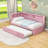Twin Wooden Bed with Trundle,USB and LED-106847434